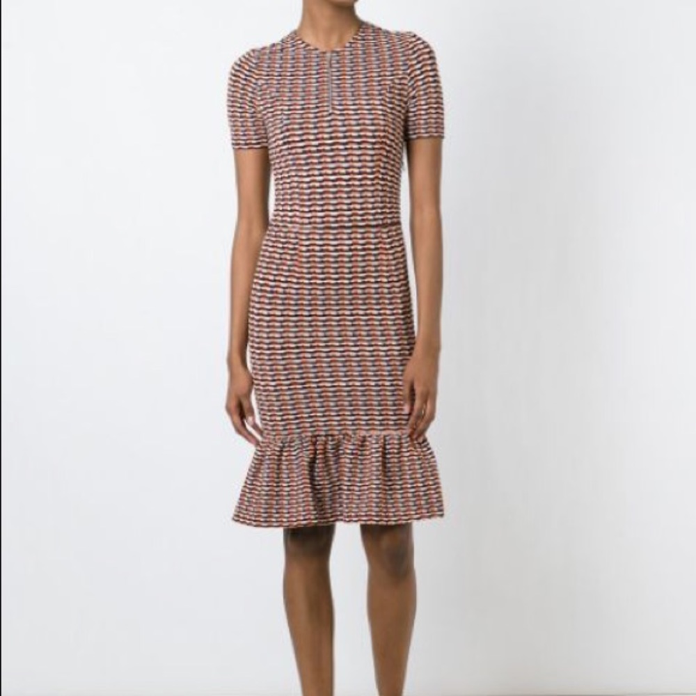 Lotus Check Drop Flounce Zip Dress